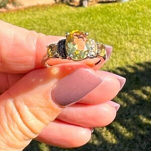 Sterling Silver & Yellow Topaz Stone